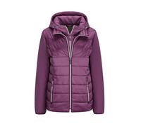 Kurzjacke GOLDNER "Kurzgröße Sportive Steppjacke mit Kapuze", Damen, Gr. 24, pink (beere), Obermaterial: 50% Polyamid PA. 47% Polyester PES. 3% Elasthan EL., normal, Jacken Kurzjacke, Mit herausnehmba