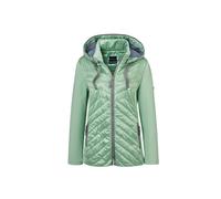 Kurzjacke GOLDNER "Kurzgröße Steppjacke mit abnehmbarer Kapuze", Damen, Gr. 19, grün (salbei), Obermaterial: 60% Polyester PES. 40% Polyamid PA., Sonstiges, Jacken Kurzjacke, Kontrastfarbige Blenden u