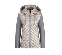 Kurzjacke GOLDNER "Kurzgröße Steppjacke mit abnehmbarer Kapuze", Damen, Gr. 21, beige (stein), Obermaterial: 60% Polyester PES. 40% Polyamid PA., Sonstiges, Jacken Kurzjacke, Kontrastfarbige Blenden u