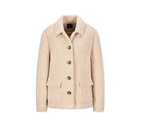 Kurzjacke GOLDNER "Kurzgröße Strickjacke mit dezenter Wabenstruktur", Damen, Gr. 24, beige, Obermaterial: 79% Polyester PES. 19% Polyamid PA. 2% metallisierte Fasern MTF., Jacken Kurzjacke, kuschelwei