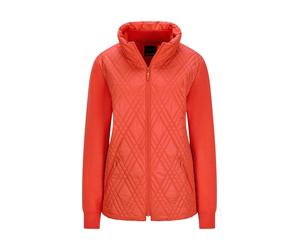 Kurzjacke GOLDNER "Lässige Jacke mit Strick und Stepp", Damen, Gr. 46, orange, Obermaterial: 100% Polyamid PA., Modisch, normal, Jacken Kurzjacke, Steppjacke mit Strickärmeln (45633425-46) orange