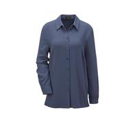 Kurzjacke GOLDNER "Leichte Blusenjacke in pflegeleichter Qualität", Damen, Gr. 44, blau (taubenblau), Obermaterial: 97% Polyester PES. 3% Elasthan EL., Manschette, Jacken Kurzjacke, Stretchbequeme Pas