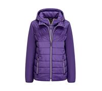 Kurzjacke GOLDNER "Sportive Steppjacke mit Kapuze", Damen, Gr. 44, lila, Obermaterial: 50% Polyamid PA. 47% Polyester PES. 3% Elasthan EL., normal, Jacken Kurzjacke, Mit herausnehmbaren Einsatz (99500