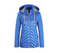 Kurzjacke GOLDNER "Steppjacke mit abnehmbarer Kapuze", Damen, Gr. 46, blau, Obermaterial: 60% Polyester PES. 40% Polyamid PA., Sonstiges, Jacken Kurzjacke, Kontrastfarbige Blenden und Details (1213156