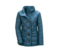 Kurzjacke GOLDNER "Steppjacke mit dekorativen Druckknöpfen", Damen, Gr. 44, blau (dunkelpetrol), Obermaterial: 100% Polyamid PA., figurumspielend, Sonstiges, Jacken Kurzjacke, Ohne (83978522-44) dunke