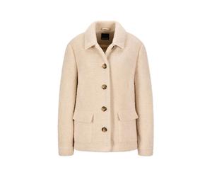 Kurzjacke GOLDNER "Strickjacke mit dezenter Wabenstruktur", Damen, Gr. 52, beige, Obermaterial: 79% Polyester PES. 19% Polyamid PA. 2% metallisierte Fasern MTF., Jacken Kurzjacke, kuschelweiche Jersey