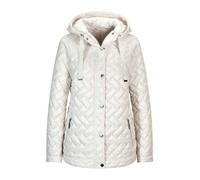 Kurzjacke GOLDNER "Übergangsjacke mit Kapuze", Damen, Gr. 42, beige (stein), Obermaterial: 100% Polyamid PA., gerade, Jacken Kurzjacke, Mit dekorativen Ripsbändern (10117705-42) stein