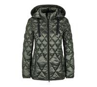 Kurzjacke GOLDNER "Winterjacke mit Metallic-Glanz", Damen, Gr. 50, grün (khaki), Obermaterial: 60% Polyester PES. 40% Polyamid PA., gerade, Jacken Kurzjacke, Besonderer Diamant-Stepp (59717904-50) kha