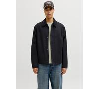 Kurzjacke JACK & JONES "JJEGRAHAM WORKER JACKET SN", Herren, Gr. XS, schwarz, Web, Obermaterial: 97% Baumwolle, 3% Elasthan, unifarben, normal, Jacken Kurzjacke, mit Fly-Away-Kragen (62341643-XS) schw