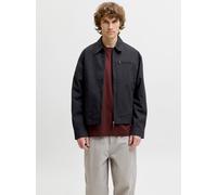 Kurzjacke JACK & JONES "JJETEO WORKER JACKET NOOS", Herren, Gr. M, schwarz, Web, Obermaterial: 100% Baumwolle, unifarben, regular fit normal, ohne Ausschnitt, gerader Abschluss mit Druckknopf, Jacken 