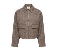 Kurzjacke JDY "JDYVINGA HERRINGBONE JACKET OTW YFM", Damen, Gr. XL, braun (chocolate torte detail:herringbone), Web, Obermaterial: 100% Polyester, Fischgratmuster, normal, Jacken Kurzjacke, Kunstfaser