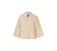 Kurzjacke JOOP "Jelika", Damen, Gr. 38, beige, Web, Obermaterial: 74% Polyester, 19% Viskose, 7% Elasthan, clean, unifarben, regular fit taillenbedeckt, Rundhals, eingesetzt gerader Abschluss, Jacken