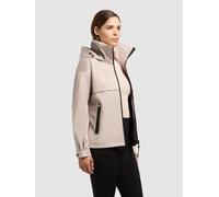 Kurzjacke KHUJO "RAIBE2", Damen, Gr. L, latte beige, Web, 100% Polyester, unifarben, eingesetzt mit Druckknopf, Jacken Kurzjacke (89301317-L) latte beige