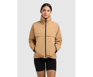 Kurzjacke KHUJO "RAIBE2", Damen, Gr. XXL, beige (camel), Web, 100% Polyester, unifarben, regular fit hüftlang, eingesetzt mit Druckknopf, Jacken Kurzjacke (17857117-XXL) camel