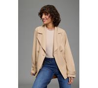 Kurzjacke LAURA SCOTT, Damen, Gr. 42, beige, Web, Obermaterial: 100% Polyester. Futter: 100% Polyester, unifarben, normal hüftlang, mit Riegel, Jacken Kurzjacke, kurzer Trenchcoat, Übergangsjacke, zwe