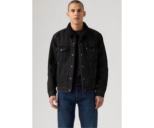 Kurzjacke LEVI'S "SHERPA", Herren, Gr. M, built to last sherpa, Denim/Jeans, Obermaterial: 100% Baumwolle, 1-Knopf-Manschette mit Druckknopf, Jacken Kurzjacke, mit Sherpa Fütterung (69648004-M) built