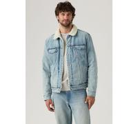 Kurzjacke LEVI'S "SHERPA", Herren, Gr. S, blau (kentucky blau sherpa), Denim/Jeans, Obermaterial: 100% Baumwolle, 1-Knopf-Manschette mit Druckknopf, Jacken Kurzjacke, mit Sherpa Fütterung (12509004-S)