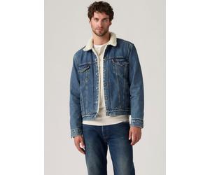 Kurzjacke LEVI'S "SHERPA", Herren, Gr. XXL, in the morning sherp, Denim/Jeans, Obermaterial: 100% Baumwolle, 1-Knopf-Manschette mit Druckknopf, Jacken Kurzjacke, mit Sherpa Fütterung (70968308-XXL) in