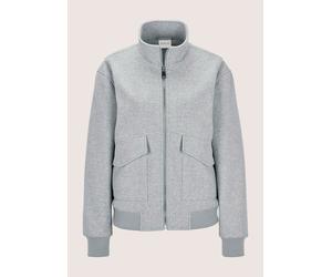 Kurzjacke MADELEINE "Blousonjacke Eleganter Damenblouson mit Melange-Optik", Damen, Gr. 40, grau (graphit, melange), Obermaterial: 100% Polyester PES., Modern, Jacken Kurzjacke, überschnitte Schulter,
