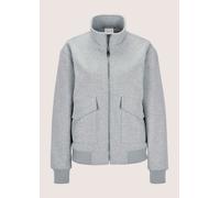 Kurzjacke MADELEINE "Blousonjacke Eleganter Damenblouson mit Melange-Optik", Damen, Gr. 44, grau (graphit, melange), Obermaterial: 100% Polyester PES., Modern, Jacken Kurzjacke, überschnitte Schulter,