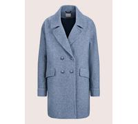 Kurzjacke MADELEINE "Jacke Caban-Jacke", Damen, Gr. 34, blau (rauchblau, wollweiß), Obermaterial: 50% Wolle WO. 25% Polyester PES. 20% Polyacryl PAN. 5% sonstige Fasern AF., Modern, normal, Jacken Kur