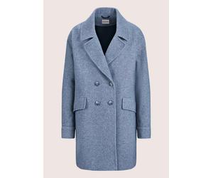 Kurzjacke MADELEINE "Jacke Caban-Jacke", Damen, Gr. 36, blau (rauchblau, wollweiß), Obermaterial: 50% Wolle WO. 25% Polyester PES. 20% Polyacryl PAN. 5% sonstige Fasern AF., Modern, normal, Jacken Kur