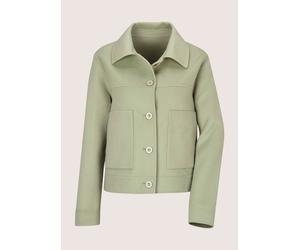 Kurzjacke MADELEINE "Jacke Kurze Wolljacke in Doubleface", Damen, Gr. 34, salbei, Modern, regular fit, V-Ausschnitt, Jacken Kurzjacke (99941914-34) salbei