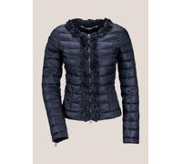 Kurzjacke MADELEINE "Jacke Wattierte Steppjacke mit Blüten-Dekoration", Damen, Gr. 42, blau (marine), Obermaterial: 100% Polyamid PA., Jacken Kurzjacke (87029226-42) marine