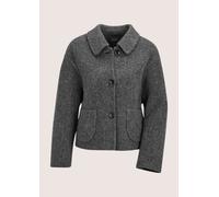 Kurzjacke MADELEINE "Kurzmantel Elegante Jacke für kühle Tage", Damen, Gr. 46, grau (bleigrau, melange), Obermaterial: 80% Wolle mw. 20% Polyester PES., Modern, Jacken Kurzjacke, Wolljacke in Fischgra