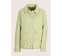 Kurzjacke MADELEINE "Scuba-Jacke Kurzjacke mit Druckknopfverschluss", Damen, Gr. 34, grün (eisgrün), Obermaterial: 70% Baumwolle CO. 24% Polyester PES. 6% Elasthan EL., Modern, Jacken Kurzjacke, Mater