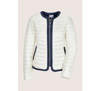 Kurzjacke MADELEINE "Steppjacke Leichte Übergangsjacke mit Fütterung", Damen, Gr. 46, weiß (wollweiß, marine), Obermaterial: 100% Polyamid PA., Modern, Jacken Kurzjacke, Sandwichsteppung (90338410-46)