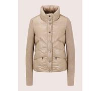 Kurzjacke MADELEINE "Steppjacke Sportive Übergangsjacke mit Strickärmeln", Damen, Gr. 46, blau (kitt), Obermaterial: 100% Polyamid PA., Modern, Jacken Kurzjacke, Strickärmel (76404451-46) kitt