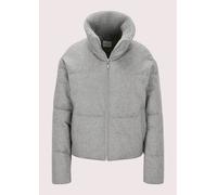 Kurzjacke MADELEINE "Steppjacke Urbaner Chic für kalte Tage", Damen, Gr. 42, grau (graphit, melange), Obermaterial: 50% Wolle mw. 30% Viskose CV. 20% Polyester PES., Modern, Jacken Kurzjacke, hoher Wo