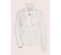 Kurzjacke MADELEINE "Sweatjacke Flauschige Nickijacke mit Reißverschluss", Damen, Gr. 40, weiß (perlweiß), Obermaterial: 90% Polyester PES. 10% Elasthan EL., Jacken Kurzjacke (58681024-40) perlweiß