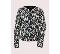 Kurzjacke MADELEINE "Übergangsjacke Modische Steppjacke mit Animal-Print", Damen, Gr. 46, grau (kiesel, schwarz), Obermaterial: 86% Viskose CV. 14% Polyamid PA., Modern, Jacken Kurzjacke, Übergansjack