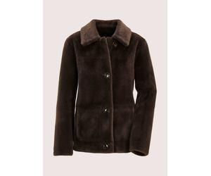 Kurzjacke MADELEINE "Wendejacke Elegante Jacke mit doppeltem Look", Damen, Gr. 42, braun, Obermaterial: 100% Polyester PES., Modern, Jacken Kurzjacke, Wendejacke in Felloptik (67901221-42) braun