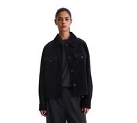 Kurzjacke MARC O'POLO "aus Baumwolle-Modal-Stretch", Damen, Gr. 34, blau (deep night blau), Obermaterial: 82% Baumwolle, 17% Modal, 1% Elasthan, unifarben, oversize, Manschette, Jacken Kurzjacke (3992