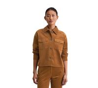 Kurzjacke MARC O'POLO "aus Baumwolle-Modal-Stretch", Damen, Gr. 42, braun (umbra braun), Obermaterial: 82% Baumwolle, 17% Modal, 1% Elasthan, unifarben, oversize, Manschette, Jacken Kurzjacke (3517671