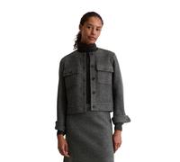 Kurzjacke MARC O'POLO "aus Boiled Wool", Damen, Gr. 46, rocky grau melange, Obermaterial: 60% Viskose, 40% Schurwolle, unifarben, slim fit, Manschette, Jacken Kurzjacke (66389728-46) rocky grau melang