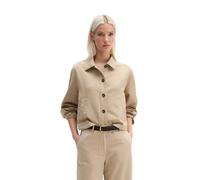 Kurzjacke MARC O'POLO "aus Organic Cotton-Lyocell-Leinen-Mix", Damen, Gr. 46, earthy taupe, Obermaterial: 54% Baumwolle, 23% Lyocell, 23% Leinen, unifarben, Jacken Kurzjacke (96551939-46) earthy taupe