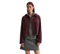 Kurzjacke MARC O'POLO "aus Organic-Cotton-Viskose-Stretch", Damen, Gr. 34, schwarz cherry, Obermaterial: 78% Baumwolle, 20% Viskose, 2% Elasthan, unifarben, regular fit, Manschette, Jacken Kurzjacke (