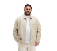 Kurzjacke MARC O'POLO "aus reinem Leinen", Herren, Gr. 4XL, beige (grau silk), Obermaterial: 100% Leinen, unifarben, regular fit, Manschette, Jacken Kurzjacke (54668755-4XL) grau silk