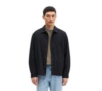 Kurzjacke MARC O'POLO "aus sommerlichem Woll-Mix", Herren, Gr. M, schwarz navy, Obermaterial: 34% Wolle, 31% Polyester, 31% Viskose, 4% Elasthan, unifarben, regular fit, Manschette, Jacken Kurzjacke (