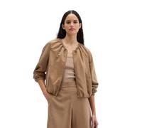 Kurzjacke MARC O'POLO "aus TENCEL™ Lyocell", Damen, Gr. 46, burnt braun, Obermaterial: 92% Lyocell, 8% Leinen. Futter: 100% Viskose, unifarben, loose fit, Rundhals, elastischer Bund, Jacken Kurzjacke 