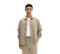 Kurzjacke MARC O'POLO "aus TENCEL™ Lyocell -Leinen-Mix", Herren, Gr. L, beige (charleston gray), Obermaterial: 52% Lyocell, 26% Leinen, 22% Baumwolle, unifarben, regular fit, Doppelmanschette, Jacken 