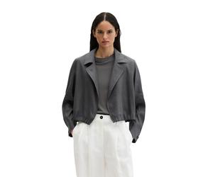 Kurzjacke MARC O'POLO "aus Viskose-Leinen-Stretch", Damen, Gr. 38, oxide grau, Obermaterial: 53% Leinen, 45% Viskose, 2% Elasthan. Futter: 100% Baumwolle, unifarben, loose fit, Jacken Kurzjacke (36870