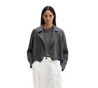 Kurzjacke MARC O'POLO "aus Viskose-Leinen-Stretch", Damen, Gr. 44, oxide grau, Obermaterial: 53% Leinen, 45% Viskose, 2% Elasthan. Futter: 100% Baumwolle, unifarben, loose fit, Jacken Kurzjacke (36870