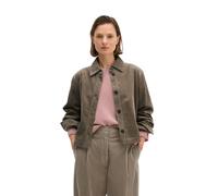 Kurzjacke MARC O'POLO "aus weicher Bio-Baumwolle", Damen, Gr. 34, braun (stone taupe), Obermaterial: 100% Baumwolle, unifarben, regular fit, Manschette, Jacken Kurzjacke (49837862-34) stone taupe