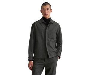 Kurzjacke MARC O'POLO "aus weicher Tech Wool", Herren, Gr. XL, dunkelgrau, Obermaterial: 39% Schurwolle, 33% Polyester, 14% Viskose, 13% Polyamid, 1% Elasthan, gestreift, regular fit, Manschette, Jack
