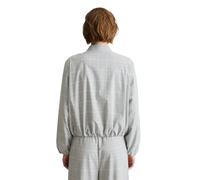 Kurzjacke MARC O'POLO DENIM "aus Polyester-Viskose-Stretch", Damen, Gr. L, grau (light grau), Obermaterial: 69% Polyester, 29% Viskose, 2% Elasthan. Futter: 100% Viskose, kariert, regular fit, elastis